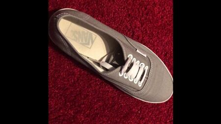 姉のグレーのヴァンズの中に射精した