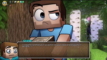 『HornyCraft』：Minecraftのパロディエロゲーム『PornPlay』第9話　エンダーマンの少女が森の中で野外オナニー