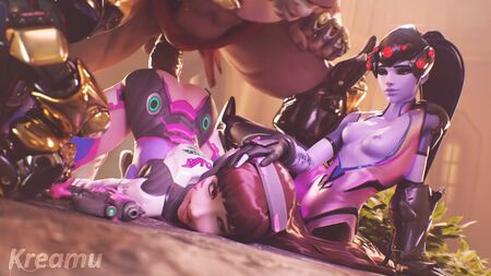 オーバーウォッチ - D.Va & ウィドウメイカーの絶頂必至のバック体位と大量射精（音声あり）