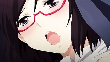 かわいいアニメの女の子がフェラチオの仕方を学んでいる