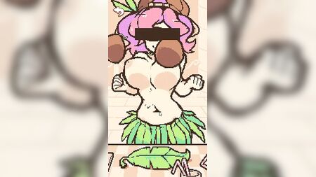 ココナッツ・シェイク - ピクセル風エロゲーム – 巨乳、ビーチでの搾乳