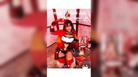 アンバーが『原神』のコスプレをしている