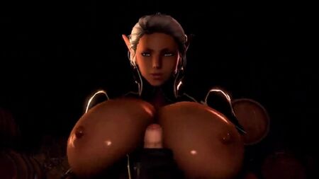 グラマラスなダークエルフの女性