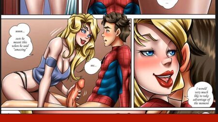 スパイダーマンは金髪から喜びを受け取りました