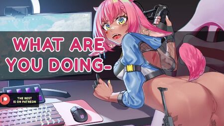 ピンクの髪とタイトな猫のある変態乳頭