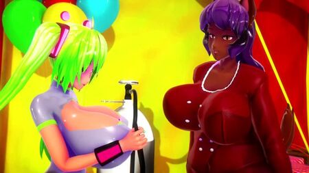 イムク・インバポヴィとスキが、体を膨らませて遊んでいる *by imbapovi