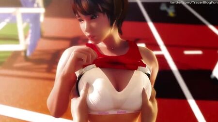 最高の3Dエロアニメ　スポーツ少女フェチ　スポーツユニフォーム　パイズリ　手コキ　フェラチオ　中出し