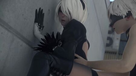 ニーア オートマタ - 2B 9S SFM NSFW 3D R34 Blender エロ ポルノ ルール34