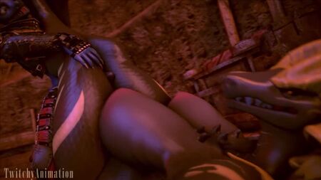 TwitchyAnimationによる3D Yiff ストレート・ファーリー・ポルノ・セックス E621 FYE モンスターハンター r34 ルール34 スケイル ドラゴンが紫のジャッカルとセックス