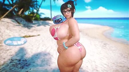 メイ - 肉感的な体つき；大きなお尻；巨尻；巨乳；大きな胸；揺れる胸；3Dセックス・ポルノ・エロアニメ；(@banskinator) [オーバーウォッチ]